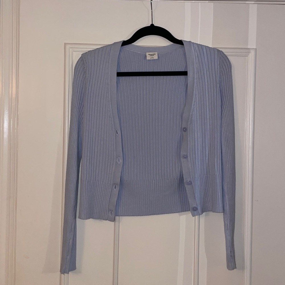 Abercrombie & Fitch Light Blue Ribbed Button Cardigan